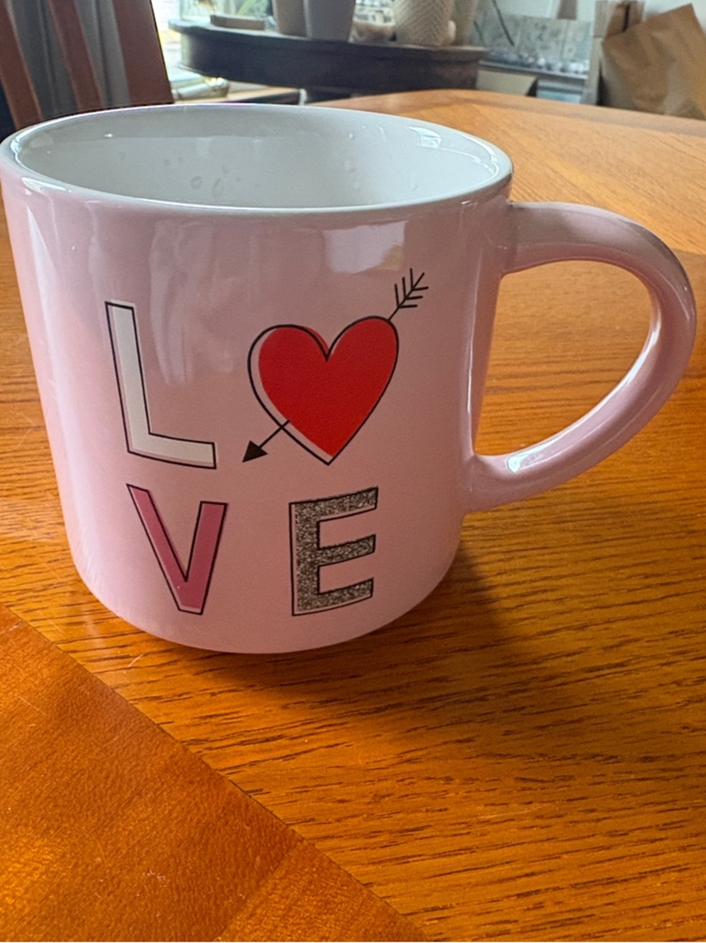 Pink 'LOVE' Ceramic Coffee Mug